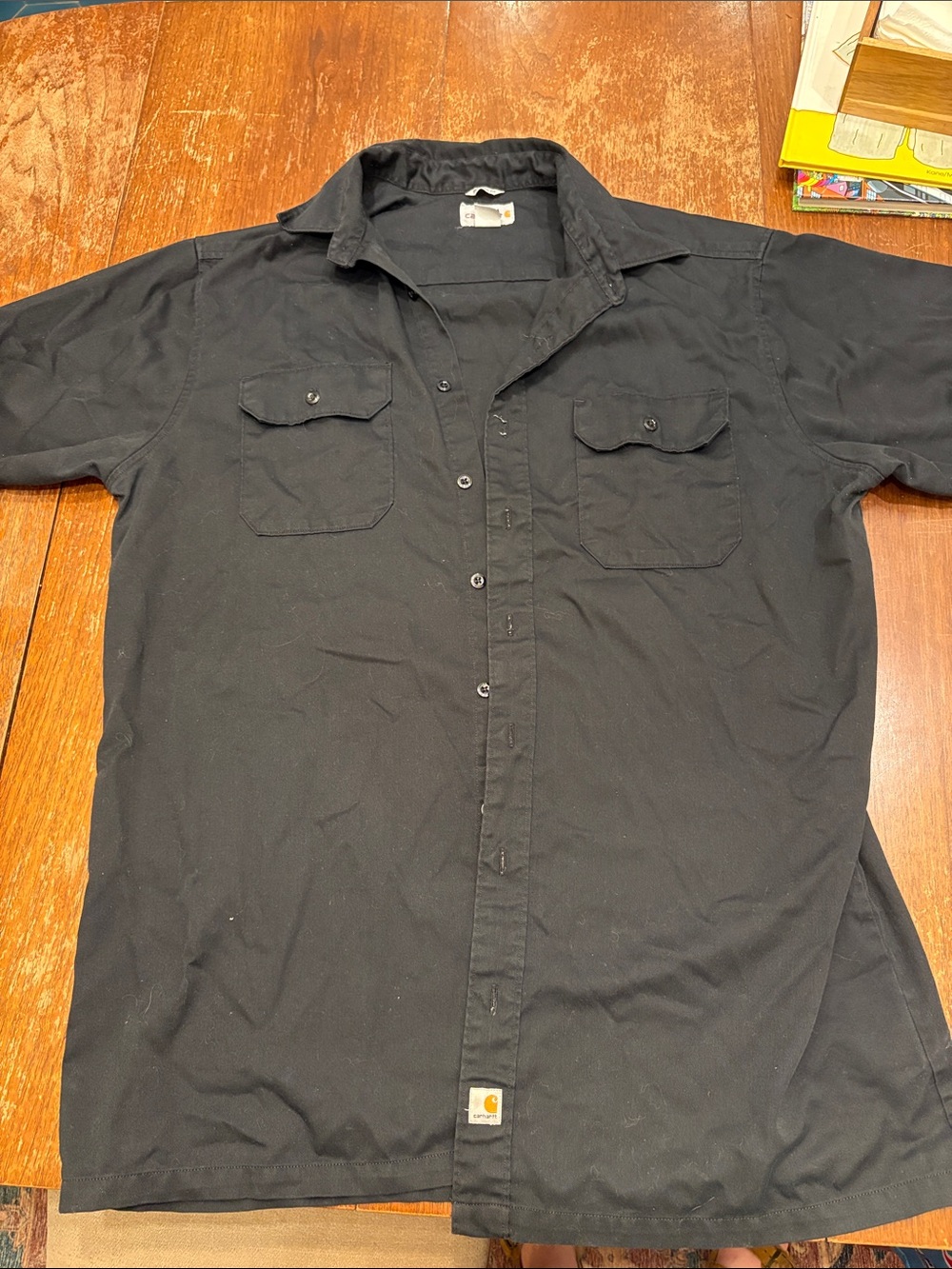 Carhartt Black Short-Sleeve Button-Down Work Shirt